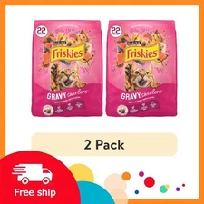 Purina Friskies Gravy Swirlers Dry Cat Food Flavors of Chicken, Salmon and Gravy