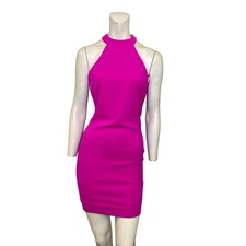 Xtaren Bodycon Halter Strappy Back Mini Dress Pink Size Small NWT