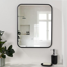 OHS Large Wall Mirror, Black Framed Bathroom Mirror for Wall in Bedrooms Living 