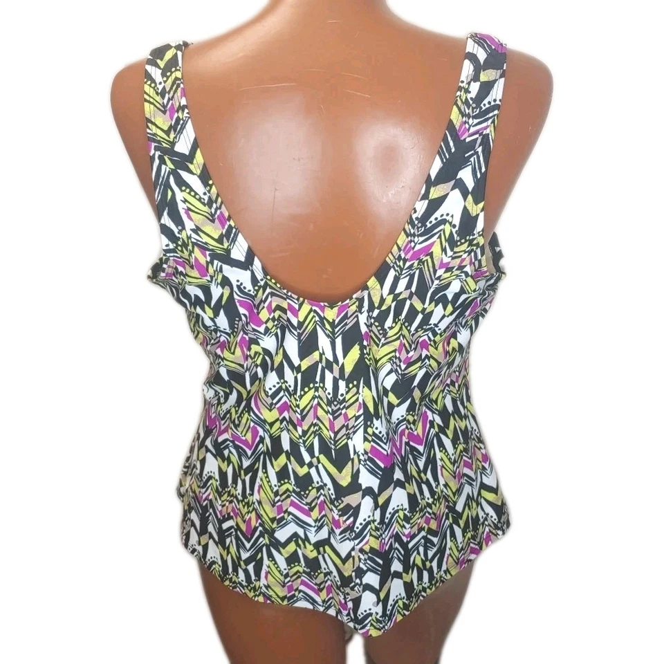 Trajes de baño para todos Tankini delantero torcido mujer plus 16W control abdominal inalámbrico nuevo con etiquetas Foto 3 de 4