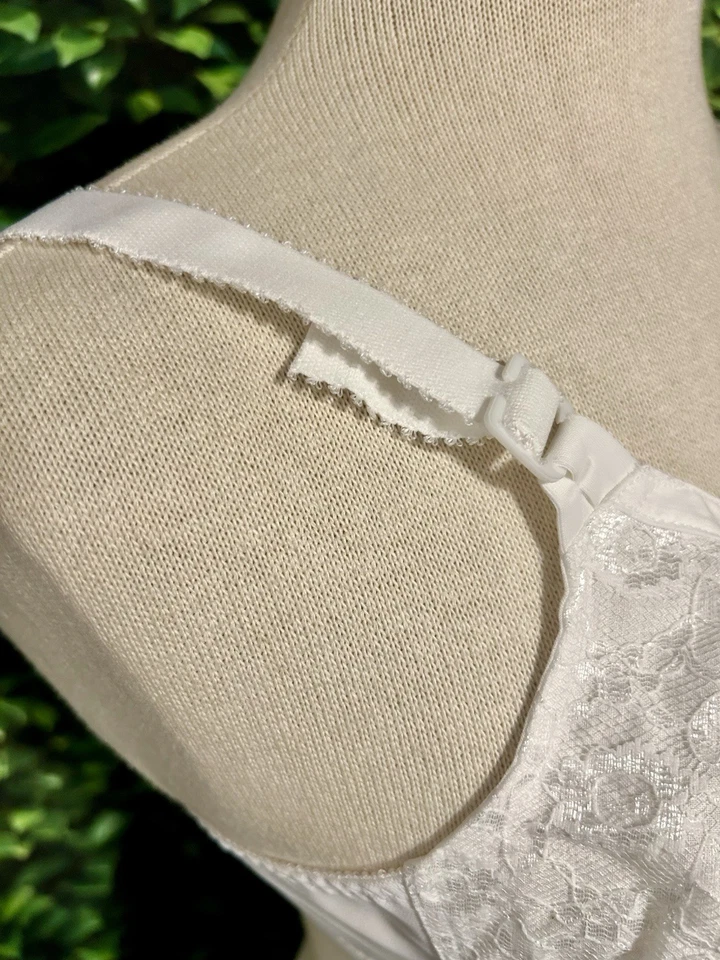 Playtex Cross Your Heart Sujetador Encaje Libre de Alambres Cobertura Completa Blanco 36B Lote de 2 Nuevo Foto 2 de 4