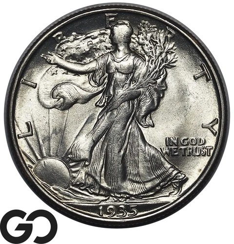 1935-D Walking Liberty Half Dollar, RARE This Nice, Shocking Superb Gem BU++