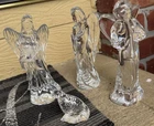 Vtg Waterford Crystal Guardian Angel Lot Figure Statue SET Baccarat Nativity