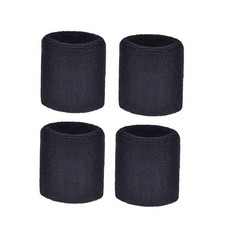 2 Pair Wrist Sweatbands for Kid Sports Wristbands, 2.36x2.36inch Black