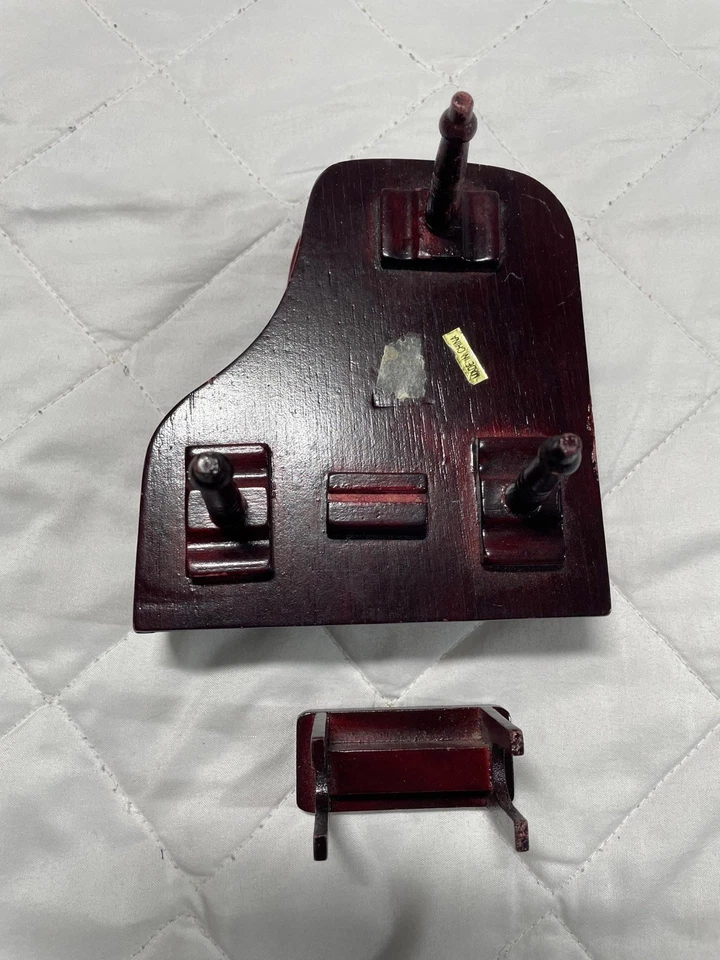 Casa de muñecas miniaturas Town Square piano de cola de caoba con taburete 1:12 Foto 3 de 3