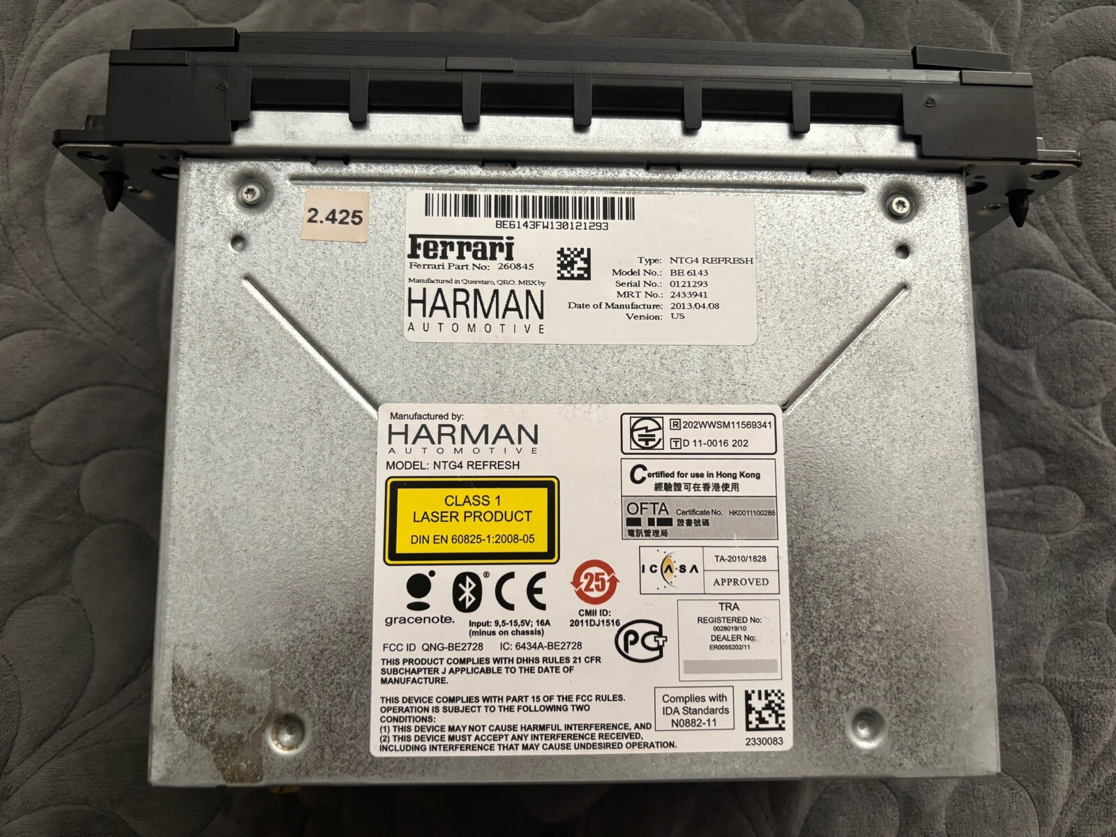 2011-2016 FERRARI FF NAVIGATION RADIO CD DISPLAY SCREEN MONITOR NIT C OEM 260845