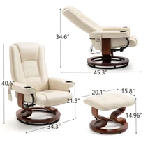 Full Body Electric Massage Recliner Chair with Pillow. Weight Capacity 300 lbs
