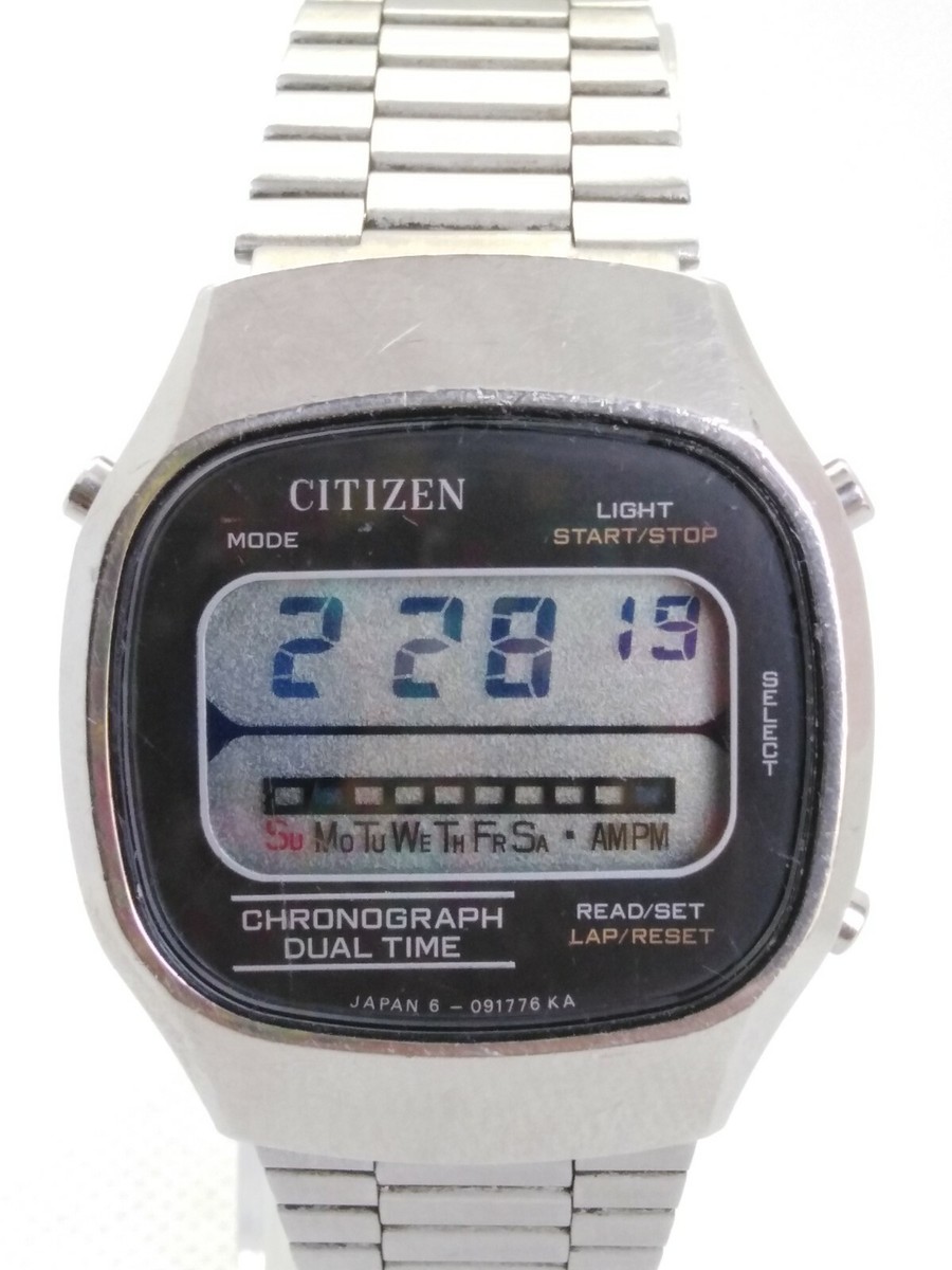 VINTAGE CITIZEN 4-098161K CHRONOGRAPH DUAL TIME QUARTZ READ/SET