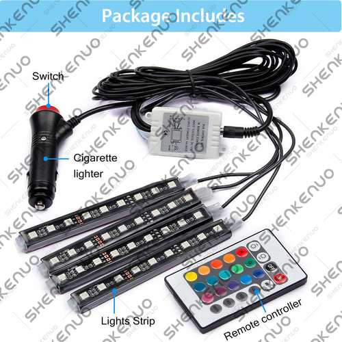 RGB-LED Accesorios Interior Coche Piso Decorativo Atmósfera Tira Lámpara Luces - Imagen 10 de 12