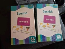 2 SETS Spanish Flash Cards By Flash Kids 86 Cards NEW SEALED