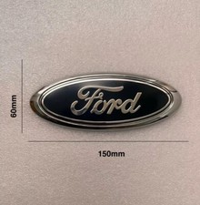 Ford Badge New 150MM X 60MM Black Oval Mondeo Focus Transit Fiesta Uk Seller