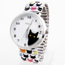 Whimsical Cat Stretch Watch
