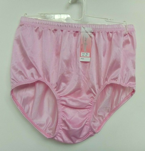 x6 Vintage Women Panties Soft Nylon Satin Hi Briefs Knickers Underwear Size XL - Picture 4 of 12