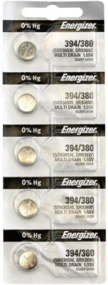 5PC Energizer 394/380 (SR936W, SR936SW) Silver Oxide Watch Battery 394 380 1.55V