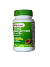 Walgreens Papaya Enzyme Complex 120 Chewable Tablets 40mg NEW See Photos