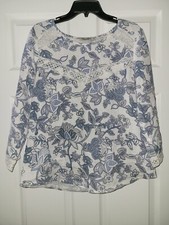 ELENA BALDI LINEN TOP WOMENS S