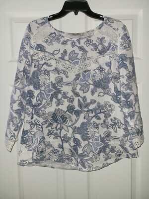 ELENA BALDI LINEN TOP WOMENS S