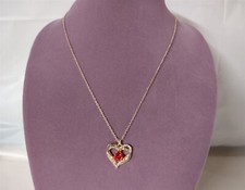 FASHION JEWELRY ROSE GOLD COLORED ROSE HEART NECKLACE FR3