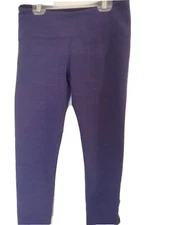 Tuff Athletics Womens Leggings Small Purple Mid Rise Stretch Nylon/Polyester 
