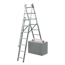 Krause Corda Alu Vielzweckleiter Treppenleiter 3x7 Tritte Leiter Treppenfunktion