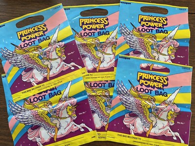 VINTAGE 1980s She-Ra Princess of Power Party Supply Favor Loot bags - Six!