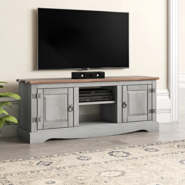 Distressed grey tv stand deals