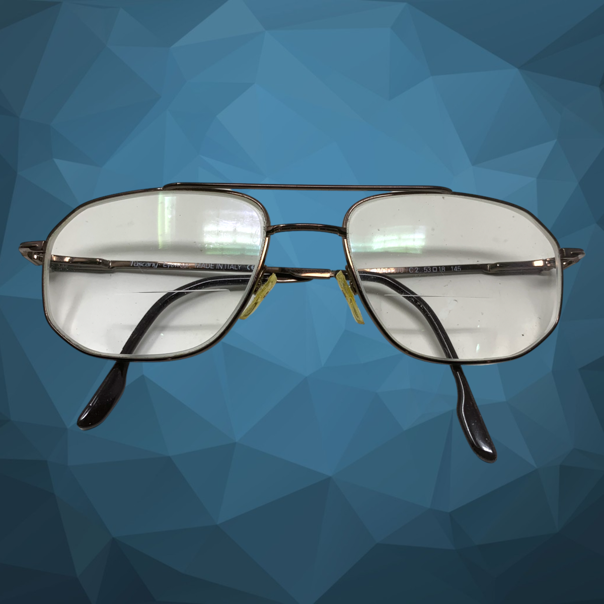 Tuscany Eyewear Aviator Eye Glasses Mod 370 Bronze Frames Only Made in Italy