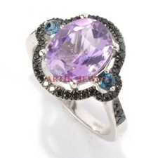 Natural Amethyst Gemstone with 925 Sterling Silver Ring for Women's 3635