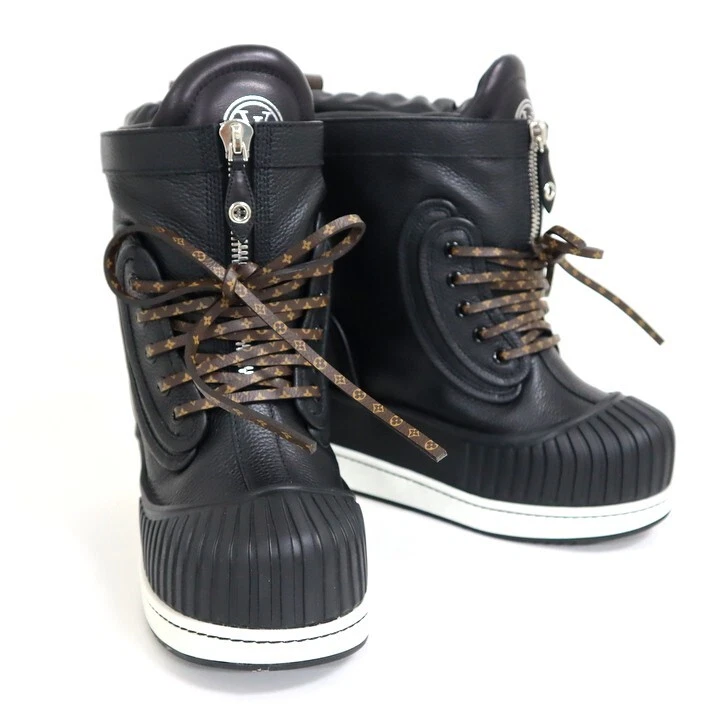 LOUIS VUITTON Monogram Snow Boots 36 Black Authentic Women Used from Japan