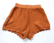 Daughter Girl's Scalloped Hem Elastic Pansy Shorts JL3 Brown Size 9-10 NWT