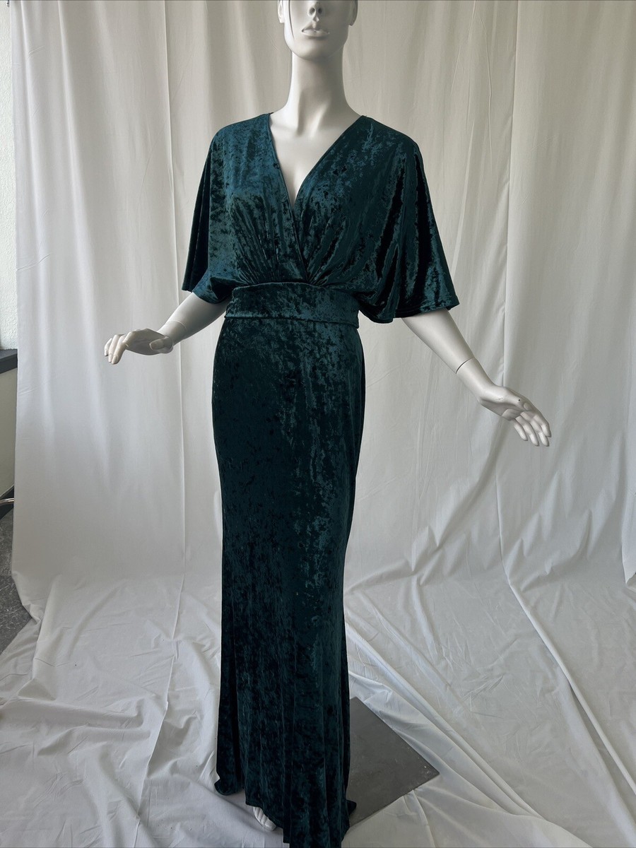 New Without Tags Green Velvet Dress Size L Long NWT
