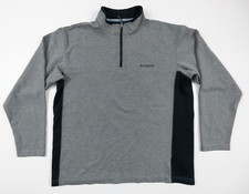 Columbia Sweater Adult XL Gray 1/4 Zip Pullover Mock Neck Long Sleeve Men Xlarge