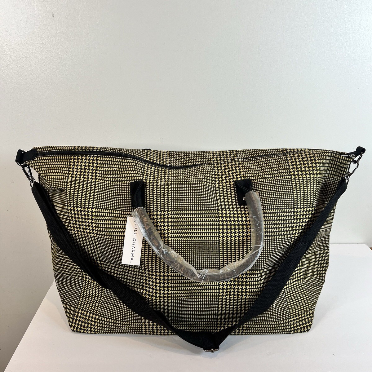 Lulu Dharma NWT Yellow Plaid Frasier Weekender Bag Carry-on  display picture 1