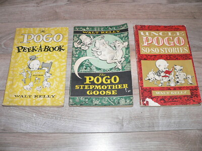Lot of 3 Vintage 1950's Pogo Comics Graphic Novels by Walt Kelly, So-So Stories+