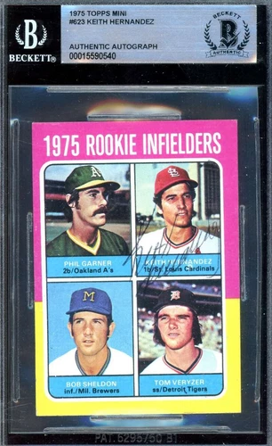 Keith Hernandez Beckett BAS Signed 1975 Topps Mini Rookie Autograph