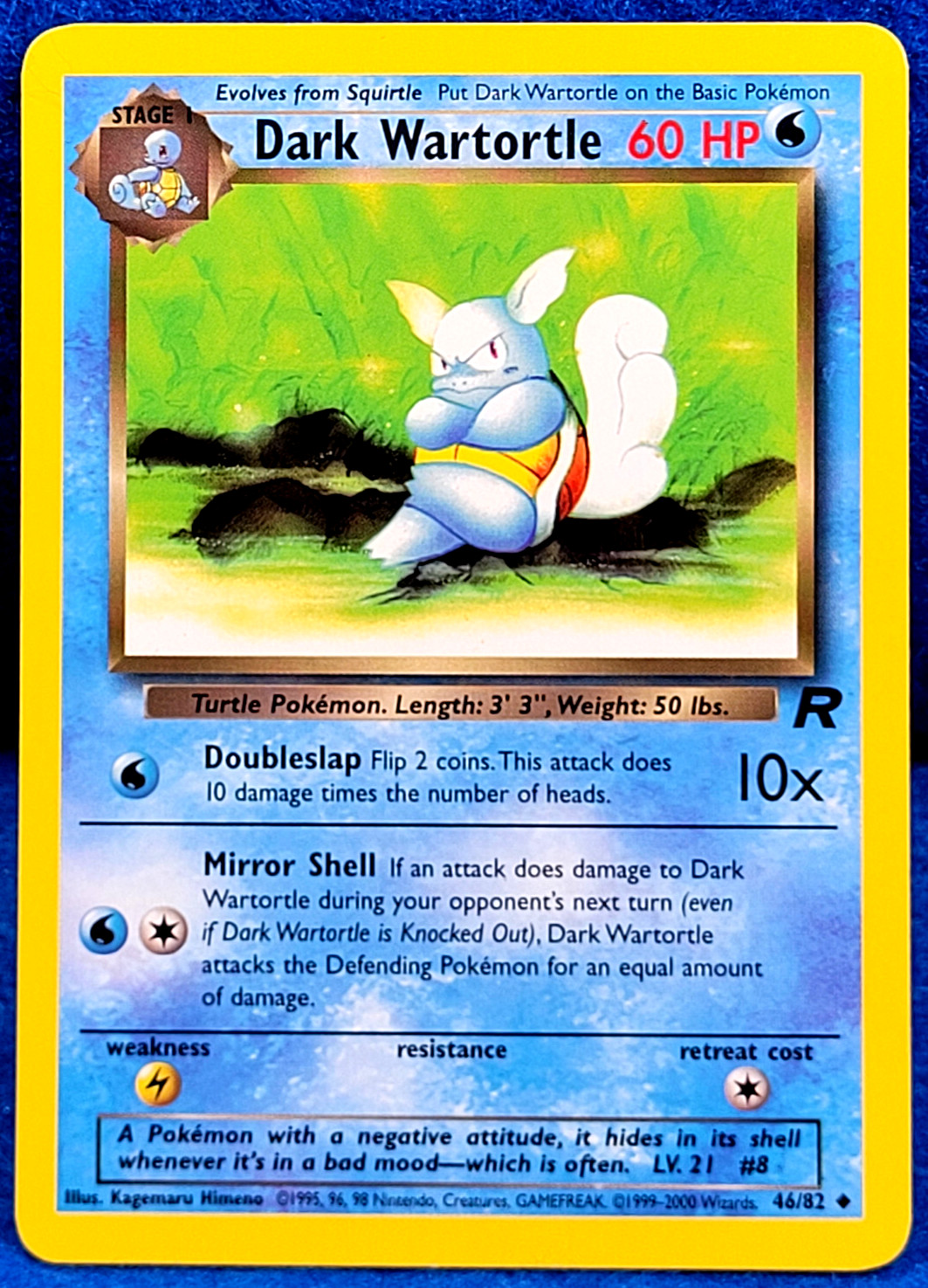 Dark Wartortle Team Rocket Near Mint 46/82  Regular Pokémon Uncommon 2000