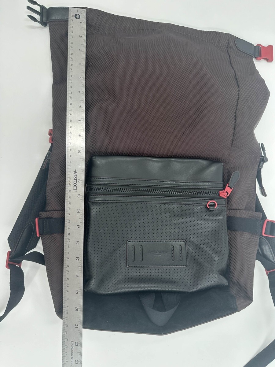 Coach Black and Oxblood Terrain Roll Top Bookbag Backpack Coach Black and Oxblood Terrain Roll Top Bookbag Backpack