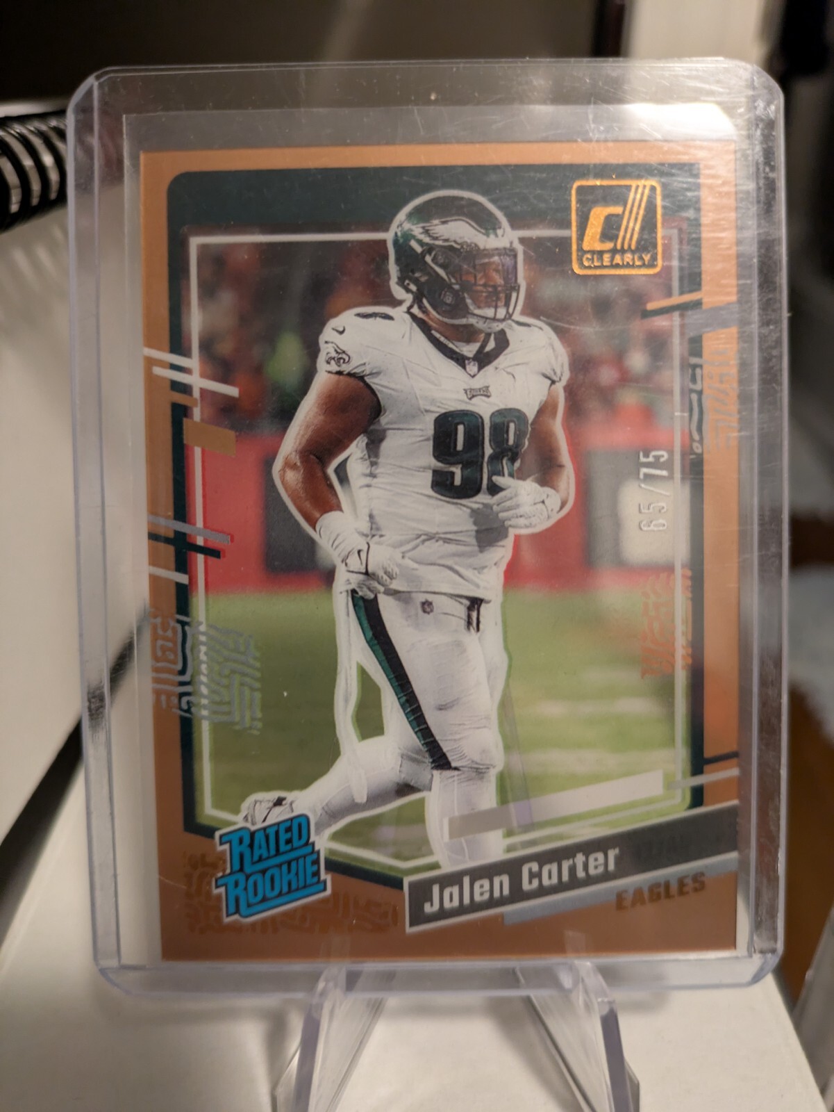 2023 Panini Clearly Donruss - Rated Rookie Orange #64 Jalen Carter /75 (RC)