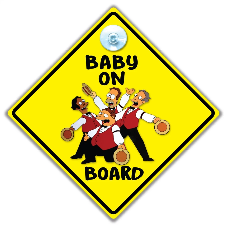 Simpsons Baby On Board Sign, Baby Car Sign For Kids