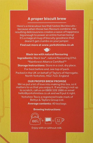 Yorkshire Tea Biscuit Brew Box Of 40 Tea Bags - Picture 3 of 9