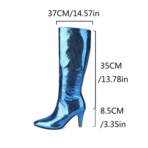 Women Ladies Kitten Heel Fall Winter side Zipper Knee High Riding Boots Shoes Sz - Imagen 9 de 25