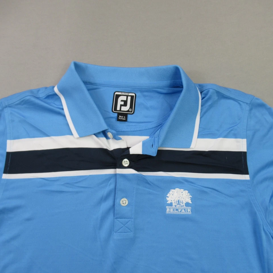 Footjoy Shirt Boys XL Short Sleeve Casual Stripes Tour Performance Junior Golf - Imagem 3 de 4