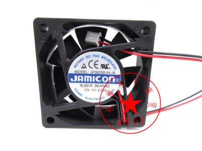 1PC JAMICON JF0625S1H--R 12V 0.23A 2-wire 60*60*25mm cooling fan