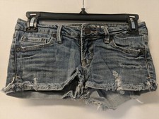 Women's Bullhead Denim Co Distressed Fringed Frayed Jean Shorts Sz 0