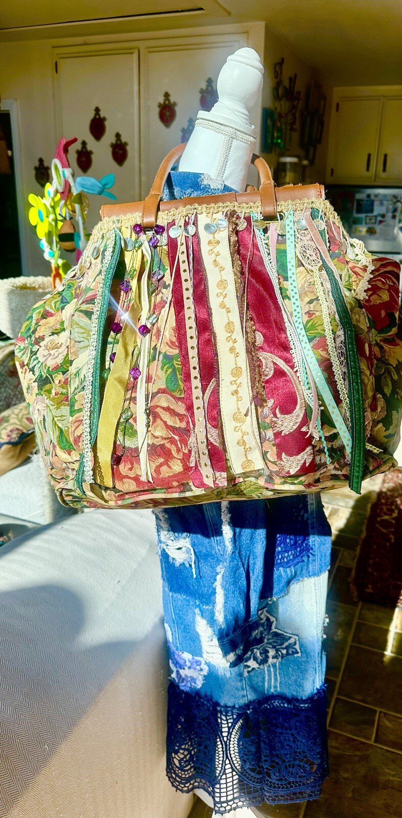 Studded Fringe Western Boho Crossbody Bag for Cowgirl Festival Fashion  -image