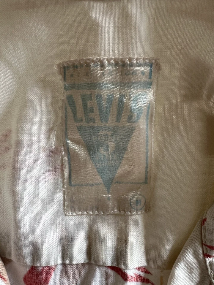 Levi’s LVC 60s Shirt M-XL 1966 OG BIG E Oversize 50" Rockabilly Open Camp Collar - Image 2 of 4
