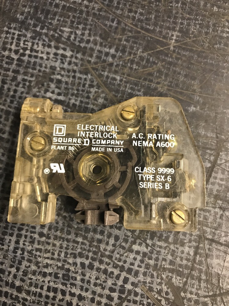 SQUARE D INTERLOCK CLASS:9999 TYPE:SX-6 SER. B NEMA 4600