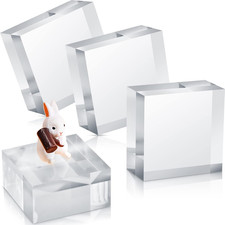 4 Pieces Acrylic Square Display Block 2 x 2 x 1 Inches