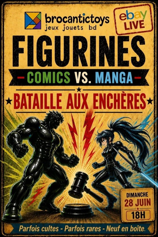 Figurines COMICS vs MANGA - Bataille aux Enchères - 1er LIVE BROCANTICTOYS