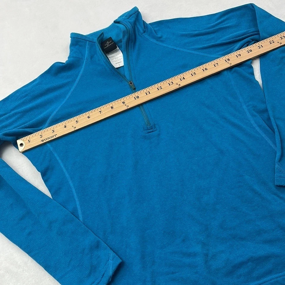 Patagonia Capilene Womens L Performance Baselayer 1/4 Zip Blue Pullover Sweater - Image 3 of 4